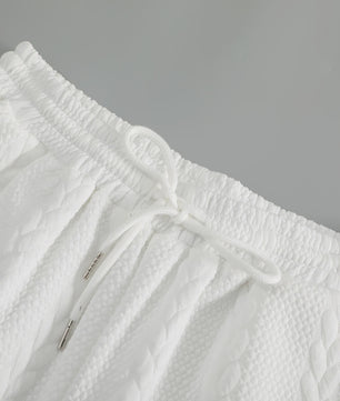 Heren Casual Shorts met Koord - Wit, Ademend & Los - 5 Inch Binnenbeenlengte