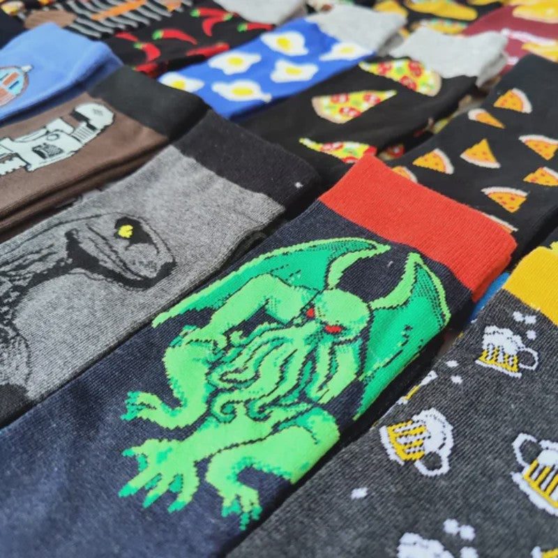 Grappige Herensokken met Unieke Prints: Alien, Food, Burger, Pizza & Meer - Katoen