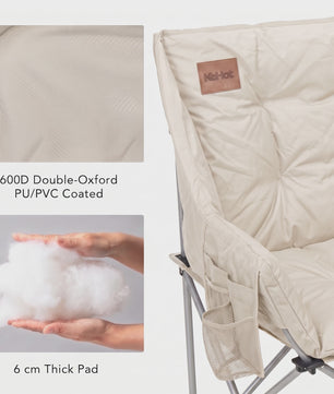 Dubbele Camping Sofa Stoel - Opvouwbaar 2 Persoons Outdoor Loveseat met Dikke Vulling & Stevig Frame