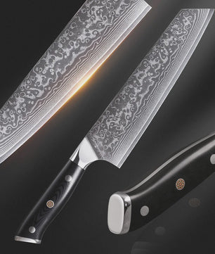 TURWHO 8.5-inch Kiritsuke Koksmes - 67 Lagen Damascus Staal