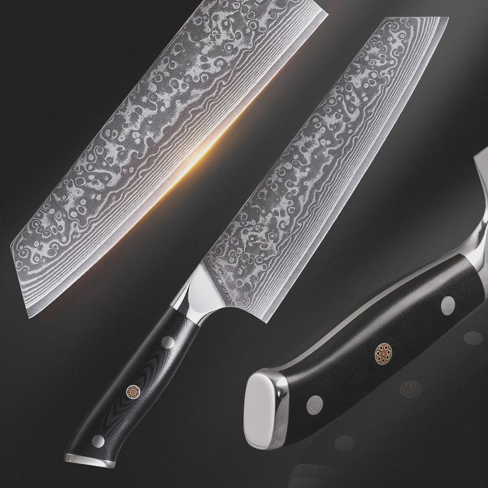 TURWHO 8.5-inch Kiritsuke Koksmes - 67 Lagen Damascus Staal
