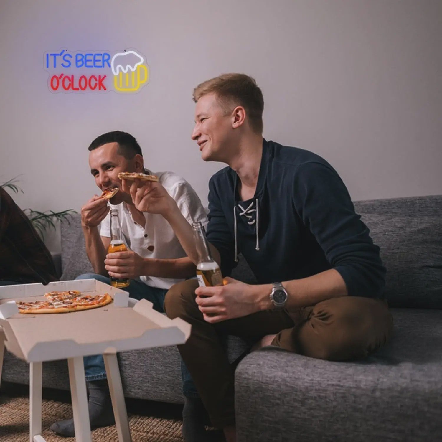LED Neon Sfeerlicht 'It's Beer O'Clock' - Bar, Garage & Man Cave Decoratie