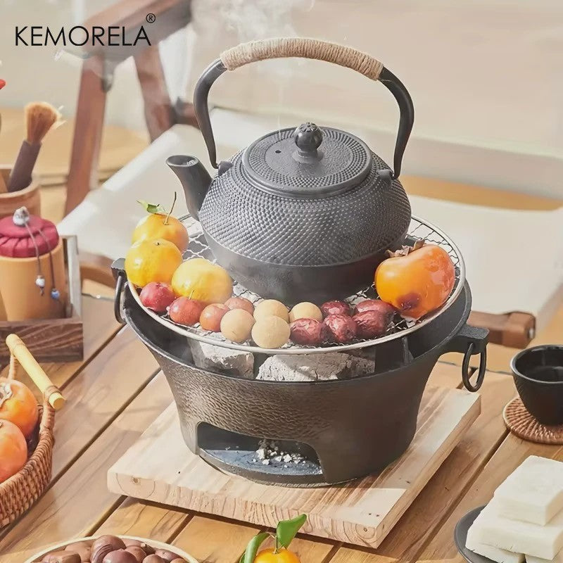 Gietijzeren Kolenbarbecue & Japanse Kolenstoof - Draagbaar voor Camping & Buiten