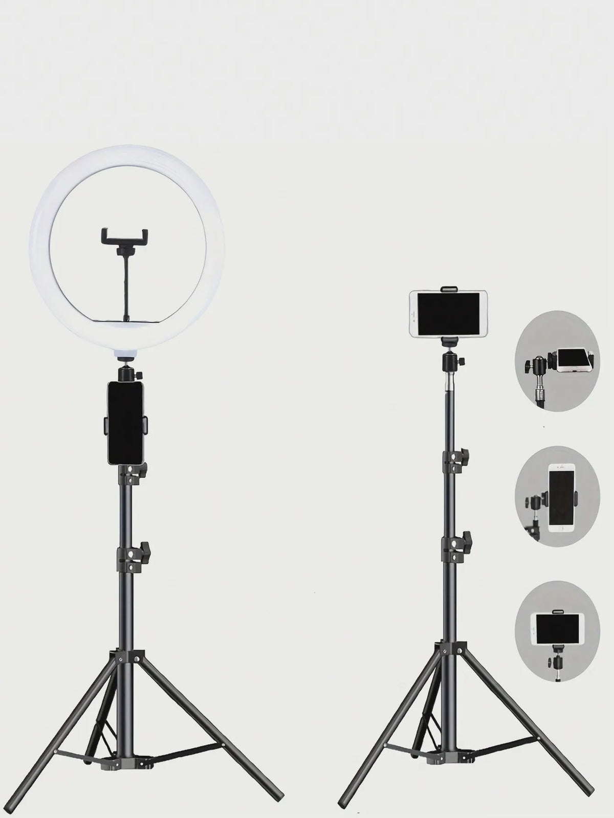110cm Ring Light Statief Set met Telefoonhouder voor Live Streaming & Selfie