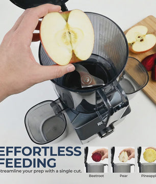 ROUNY Slowjuicer - Filter-vrij, 130mm Brede Vulopening, Makkelijk Reinigen, voor Sapjes & IJs