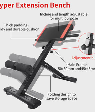 Opvouwbare Fitness Roman Bench: Rugtrainer & Buikspierbank met 150kg Belasting