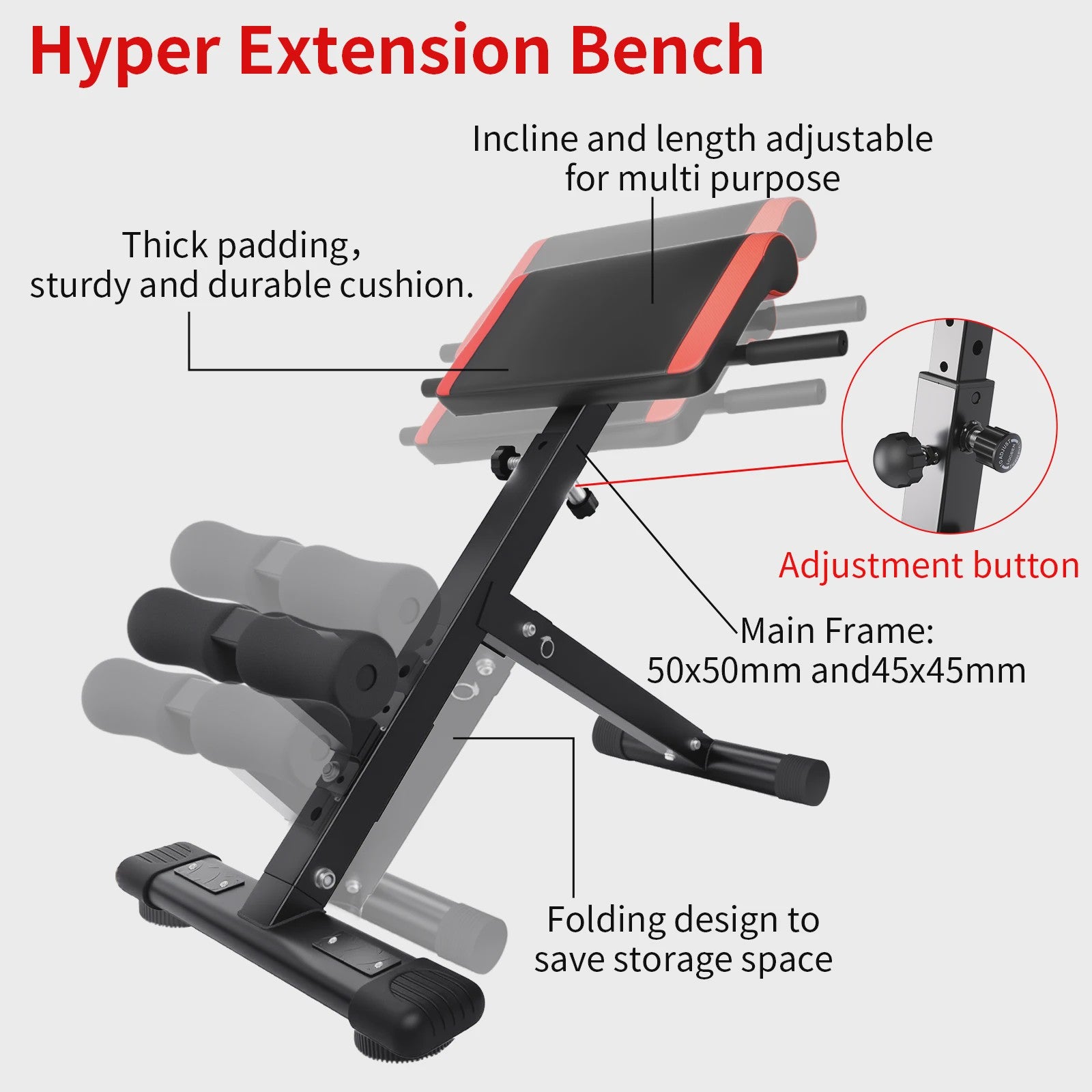 Opvouwbare Fitness Roman Bench: Rugtrainer & Buikspierbank met 150kg Belasting