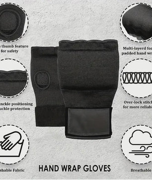 Half Vinger Bokshandschoenen met Lange Polsband - Ideaal voor MMA, Muay Thai & Training