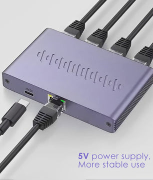 Gigabit 1x4 Ethernet Splitter 1000Mbps RJ45 LAN - Verdeel Internet naar 4 Apparaten