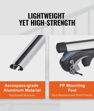 Verstelbare Aluminium Dakdragers (2 Stuks) - 200LBS Capaciteit