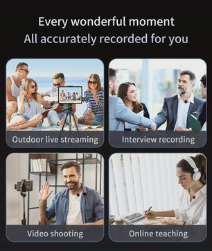 Draadloze Lavalier Microfoon met Noise Cancelling voor Telefoon, iPhone, Laptop - Ideaal voor Video-opnames en Vergaderingen