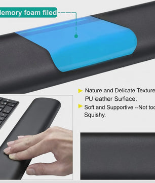 3-in-1 Ergonomische Bureau Set: XXL Muismat (900x400mm) met Polssteunen van Memory Foam & Waterdicht PU Leer