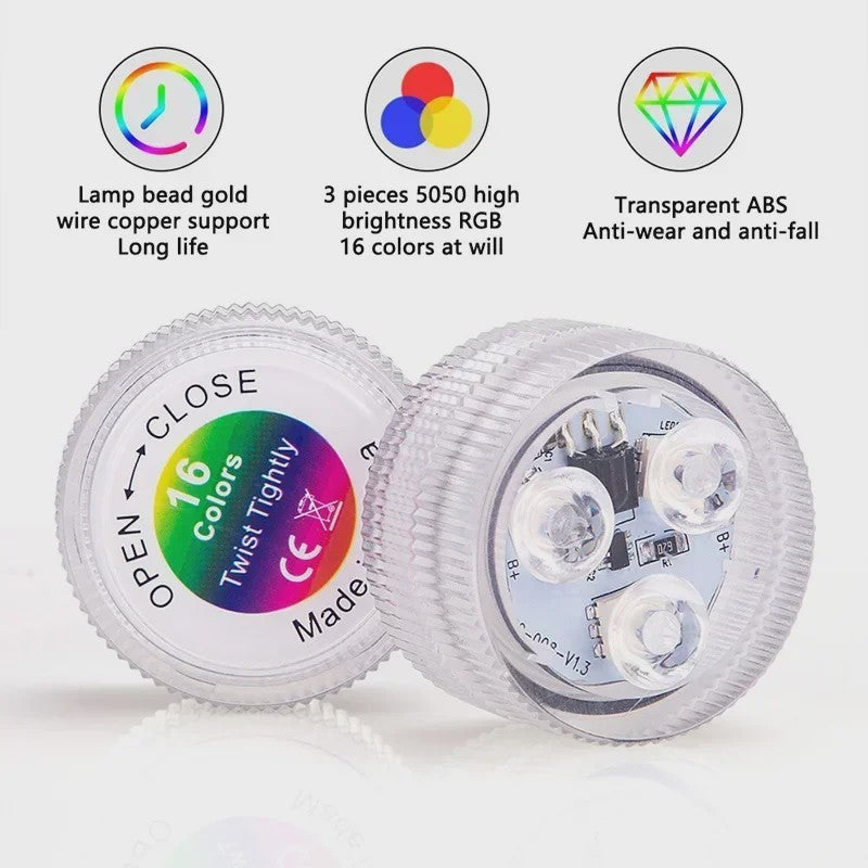 Waterdichte LED Lampjes op Batterijen met Afstandsbediening - 16 Kleuren