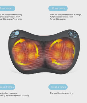 Elektrische Nekmassager Kussen met Warmte & Vibratie - Diepe Kneedmassage