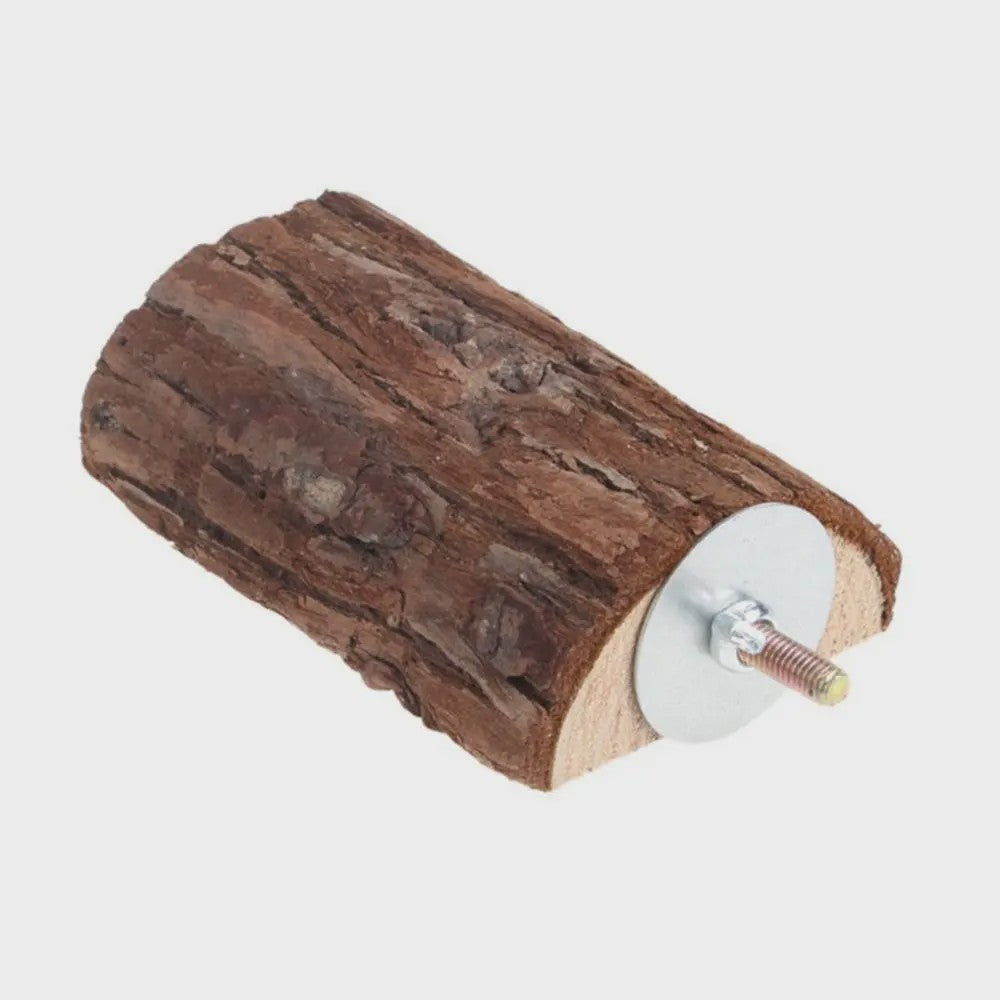 Natuurlijke Houten Vogelkooi Zitstok & Speelplatform voor Parkieten, Papegaaien en Knaagdieren