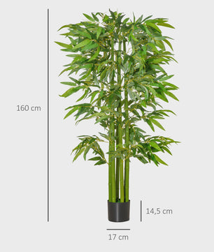 XL Kunst Bamboo Plant 1.60m - Realistisch met Dichte Bladeren en Pot