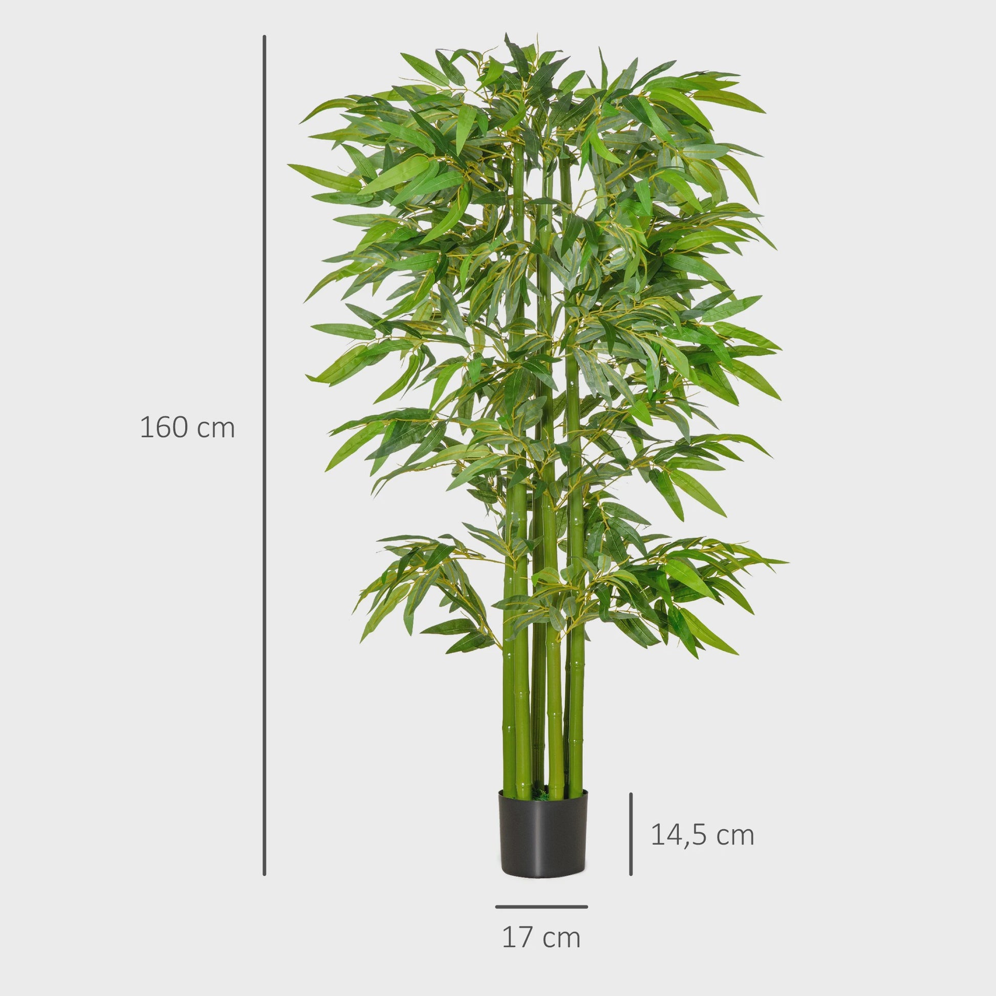 XL Kunst Bamboo Plant 1.60m - Realistisch met Dichte Bladeren en Pot