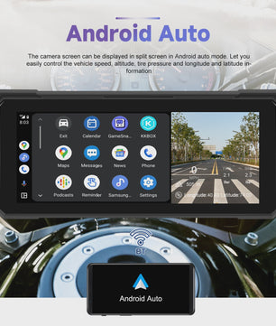 Podofo 8.1" Motorfiets Dashboard: Smart Player met CarPlay, Android Auto & Navigatie