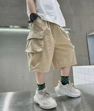 Zomerse Jongens Shorts met Grote Zakken - Katoen, Half Lang - Perfect voor Buiten & Sport (3-14 Jaar)