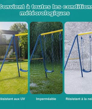 3-in-1 Schommelset met 2 Schommelzitjes en 1 Face-to-Face Schommel - Max. 250KG