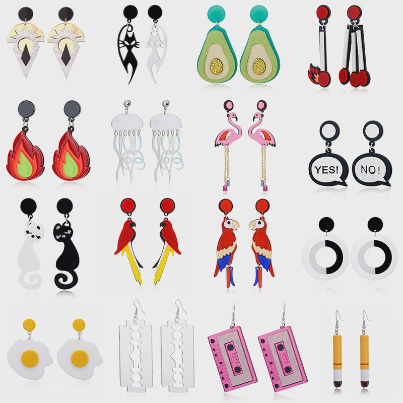 Unieke Acryl Statement Oorbellen - Vrouwen Trendy Party Sieraden