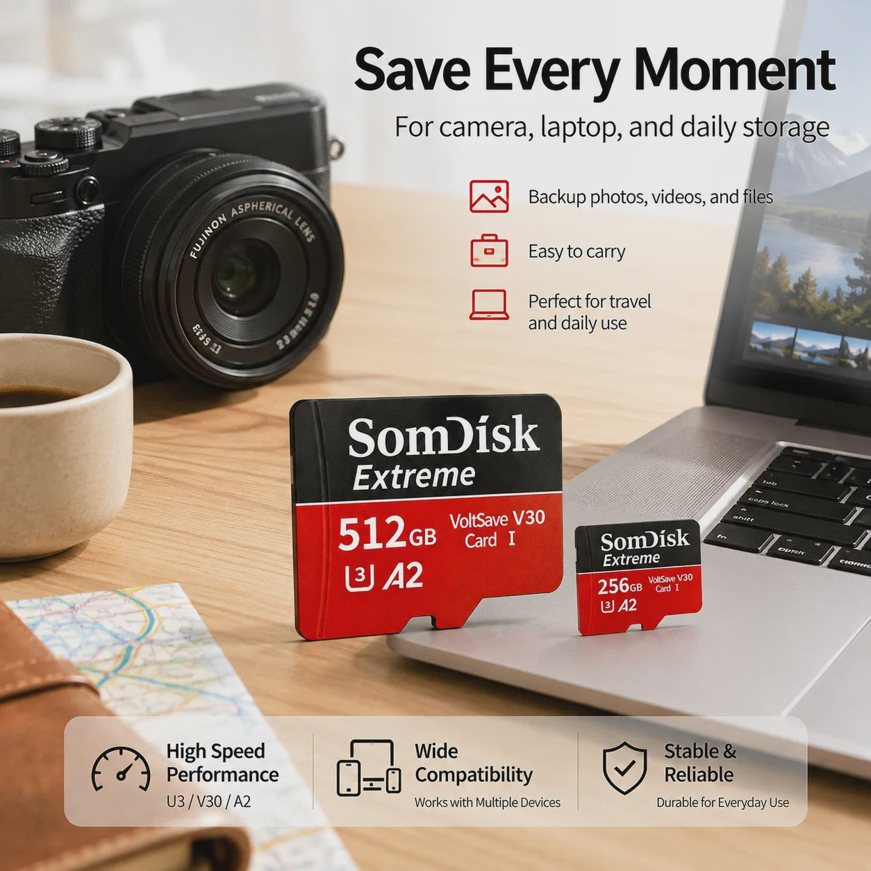 Snelle Micro SD Kaarten (128GB/256GB/512GB) voor Drone, Dash Cam & Tablet - Hoge Capaciteit