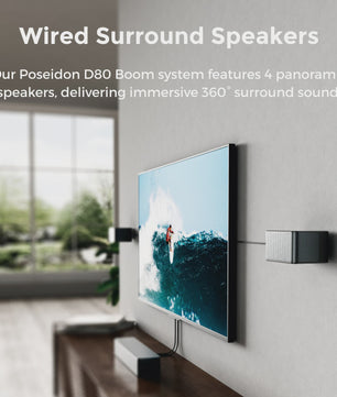 ULTIMEA Poseidon D80 Boom Soundbar: 7.1ch Dolby Atmos, 500W, Draadloze Subwoofer & 4 Surround Speakers, App Bediening