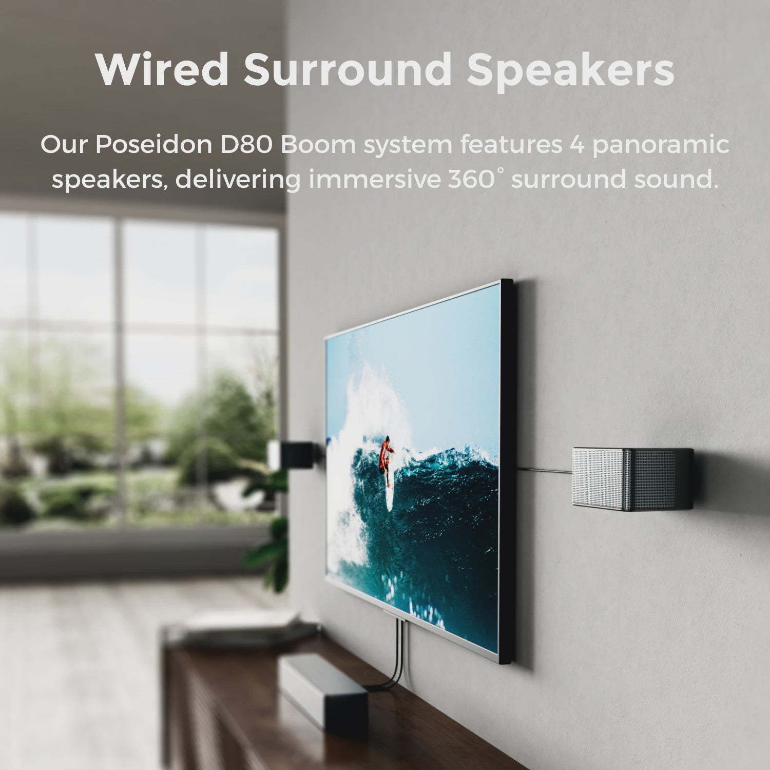 ULTIMEA Poseidon D80 Boom Soundbar: 7.1ch Dolby Atmos, 500W, Draadloze Subwoofer & 4 Surround Speakers, App Bediening