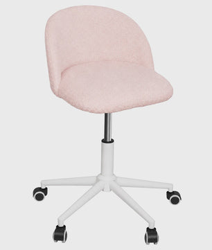 Stijlvolle Bureaustoel & Make-up Stoel met Schuimvulling en Verstelbare Hoogte - Roze, Wit of Grijs