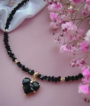 Vintage Zirkonia Hart Hanger Ketting - Boho Stijl Kristal Ketting