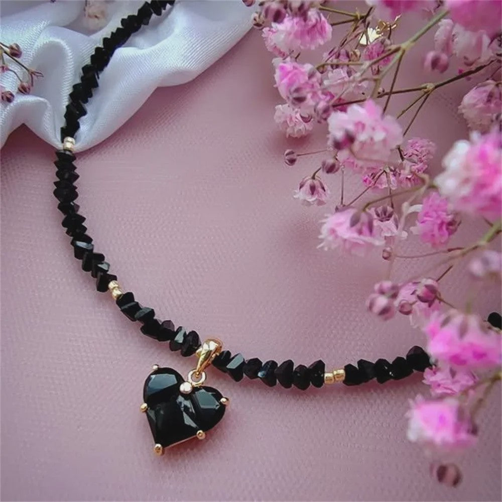 Vintage Zirkonia Hart Hanger Ketting - Boho Stijl Kristal Ketting