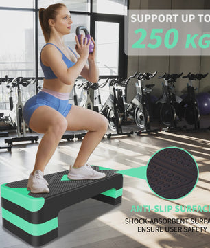 Aerobic Step Platform - Fitness Stepper voor Workout & Training - 68.5cm - 250kg Belastbaar