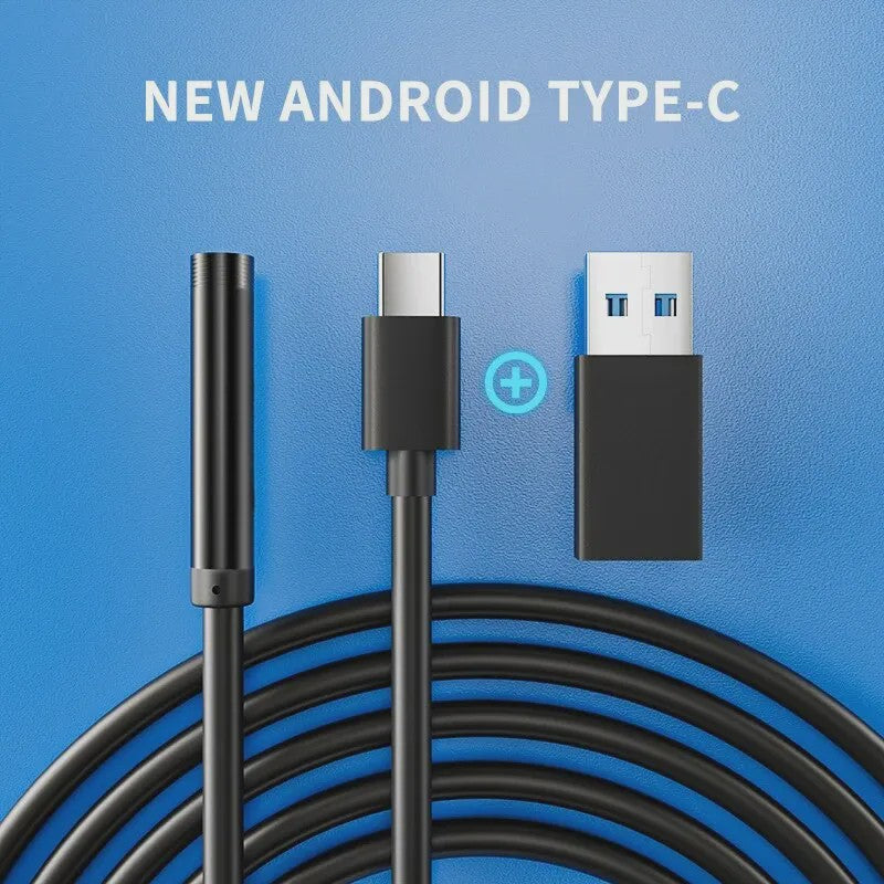 Waterdichte Endoscoop Camera 7mm met USB & Type-C | Flexibel & 6 LED's | Android/PC Inspectie