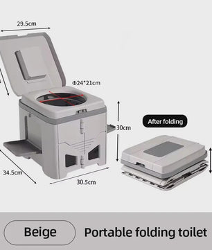 Draagbaar Opvouwbaar Camping Toilet voor Volwassenen - Outdoor, Reizen, Auto Noodgeval, Geurvrij Commode