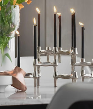 Modulaire Metalen Kandelaar - Geometric & Verstelbaar voor Tafel & Bruiloft