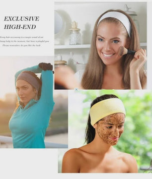 Verstelbare Make-up Haarband (5 Stuks) - Zachte Handdoekstof voor Gezichtsreiniging, Yoga & Spa