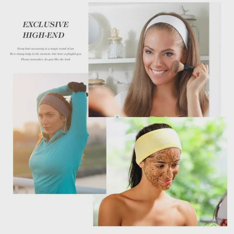 Verstelbare Make-up Haarband (5 Stuks) - Zachte Handdoekstof voor Gezichtsreiniging, Yoga & Spa