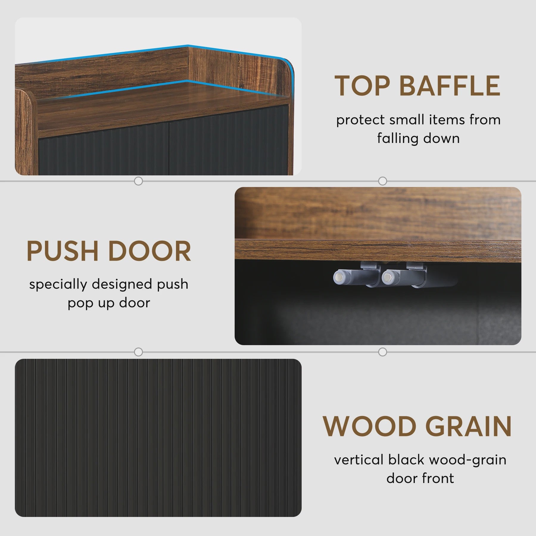 Stijlvolle Houten Schoenenkast met Deuren - 5 Niveaus - Entree & Hal Organizer