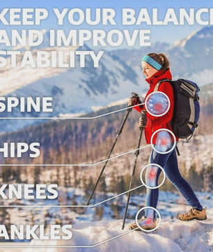 Set van 2 Ultralichte Opvouwbare Trekkingstokken - Telescopisch, Verstelbaar voor Wandelen, Outdoor & Camping