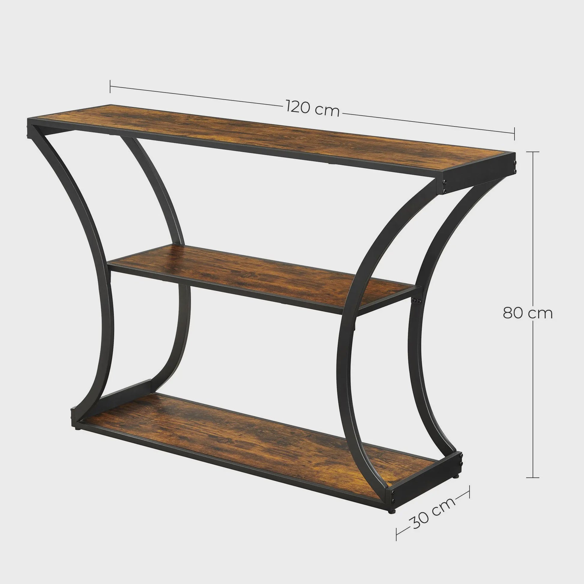 VASAGLE Console Tafel met 2 etages - Vintage Design voor Hal en Woonkamer