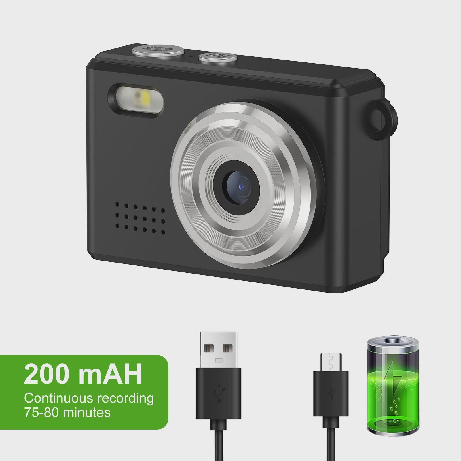 Mini Digitale Camera: Draagbare 1080P HD Recorder met Sleutelhanger & 12MP Foto
