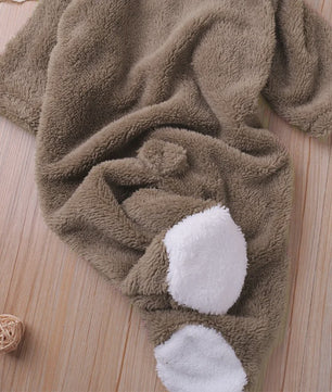 Schattige Baby Romper met Berenoren - Winter Jumpsuit voor Jongens & Meisjes