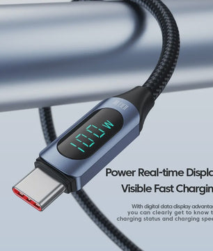 Toocki USB-C naar USB-C Kabel 100W PD Fast Charging met Digitaal Display