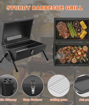 Draagbare Houtskool BBQ Grill - Compacte Barbecue voor Camping & Outdoor