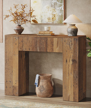 Rustieke Houten Console Tafel met Lade - 100 cm - Entree, Woonkamer, Banktafel