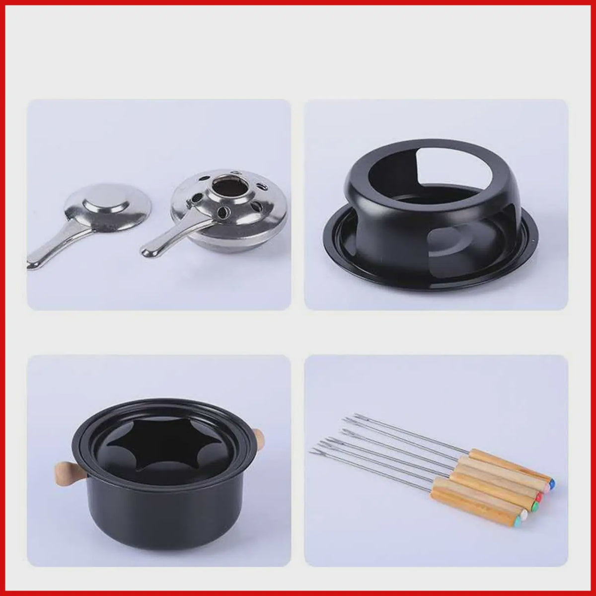 Afneembare Fondueset met 6 Vorken - Voor Chocolade, Kaas & Meer