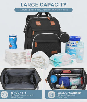 Multifunctionele Luiertas Rugzak met Babybedje, USB-poort en Aankleedkussen - Waterdicht