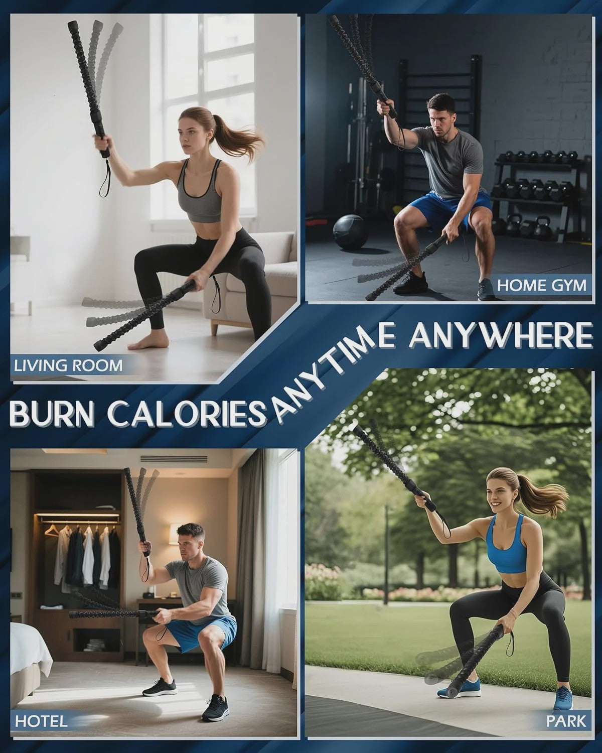 Draadloze Battle Ropes voor Thuisgym - Krachttraining zonder Beperkingen