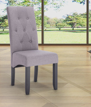 Set van 2 eetkamerstoelen met hoge rugleuning en comfortabele zitting - Massief Hout