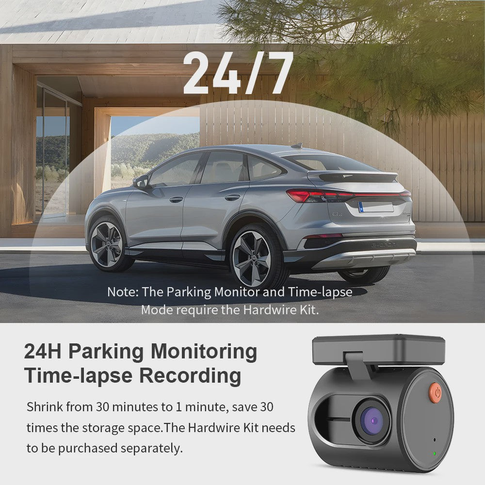 KAWA MINI 3 Dashcam: 2K QHD, Spraakbesturing, WiFi & Nachtzicht